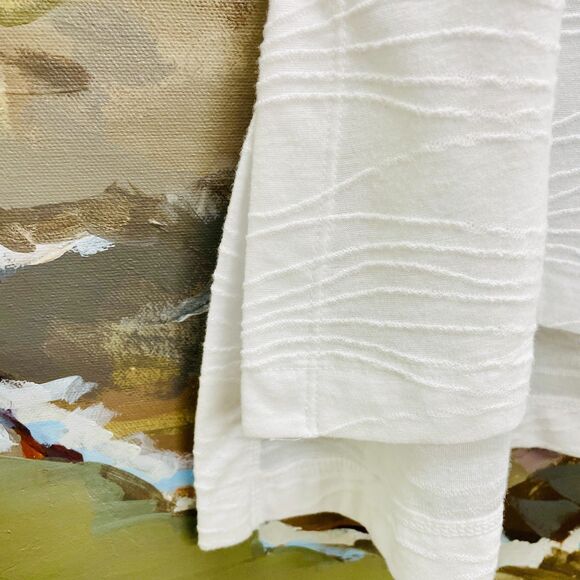 Vera Wang White Blouse XL White Flowy Blouse Semi-Sheer Blouse XL Top Flowy XL - Picture 4 of 7